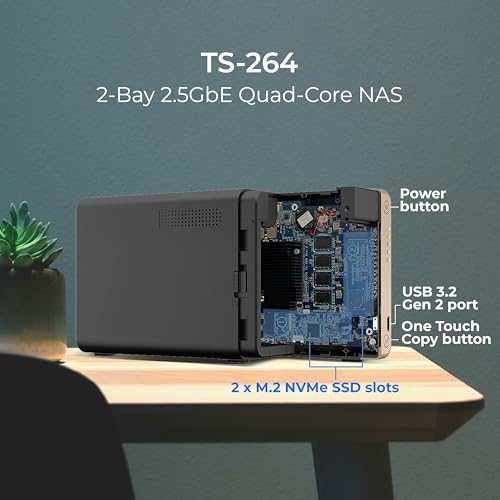 4 Bay Desktop NAS with Intel Celeron Quad-core Processor and Dual 2.5GbE S510