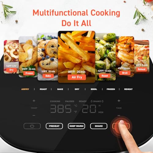 Compact 5QT Air Fryer with Glass Panel and Dishwasher-Safe Basket B429