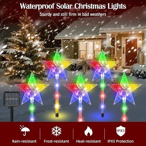 Solar Walkway Lights Outdoor, 8 Pack Candy Cane Christmas Decorations L731