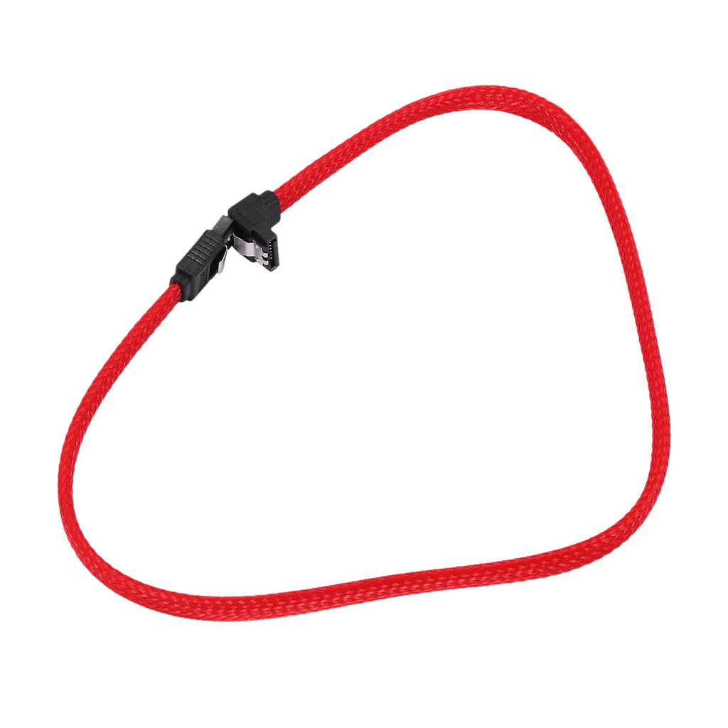 SATA3 7Pin Right Angle Data Cable 50cm Nylon Sleeved M959