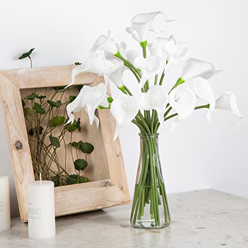 20 Pcs Real Touch Latex Artificial Calla Lily Flowers for Wedding Bouquet Home Decor N70790