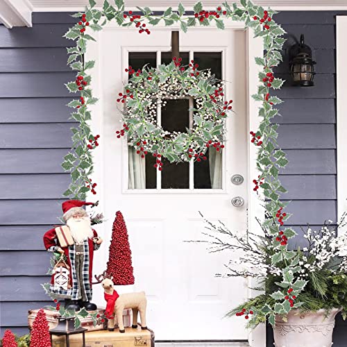 6.6 ft Christmas Garland with Faux Cedar and Glitter Berry P303