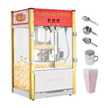 ROVSUN Popcorn Machine with 16 Ounce Kettle, Countertop Popcorn Maker Commercial Popcorn Machine w/Stainless Steel Scoop, Oil Spoon & 3 Popcorn Cups for Home Movie Theater, Red