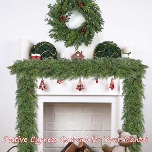 6 ft Christmas Cedar Garland - Realistic Greenery Cypress Artificial Pine Decor O44589