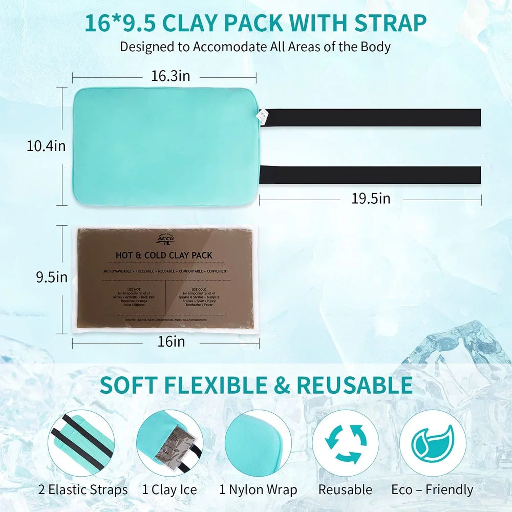 Reusable Clay Ice Pack with Strap for Pain Relief M89266