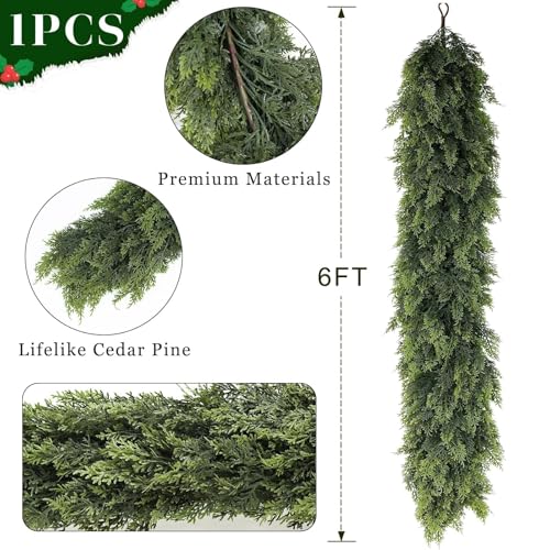 9ft Cedar Garland Artificial Christmas Garland for Fireplace Mantel Indoor Outdoor Decor O977063
