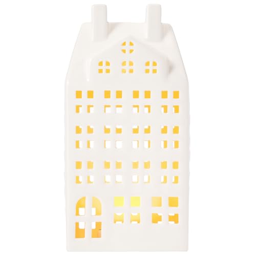 Light Up Christmas Village Set, White Ceramic House with Lights, Tabletop Decor N910947
