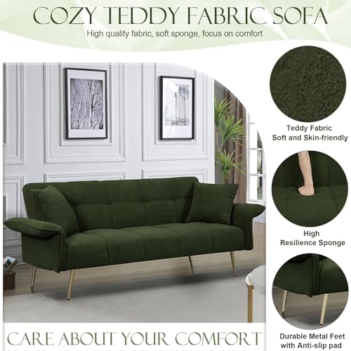 Teddy Futon Sofa Bed with Convertible Backrest and Memory Foam B370
