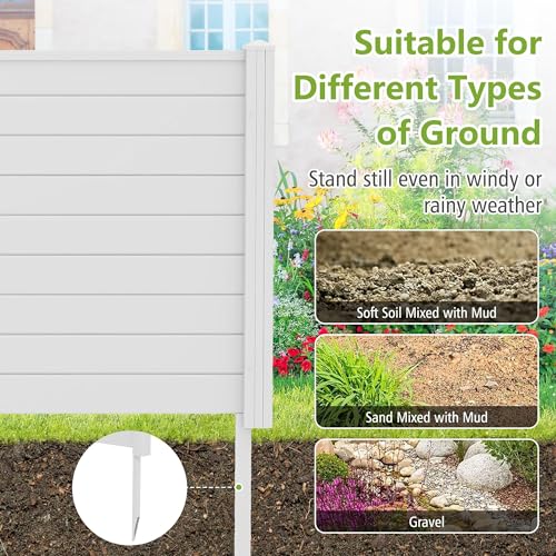 Vinyl Privacy Fence Panels 48x48 Inch Outdoor Yard Enclosure Y4398