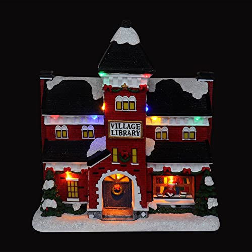 Lighted Musical Snow Village with Animated Kids Sledding A3584