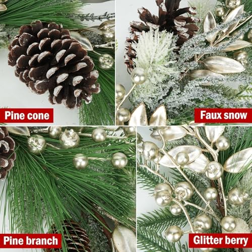 6.6 ft Christmas Garland with Faux Cedar and Glitter Berry P303