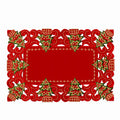 Embroidered Christmas Holly Tree Table Runner, Rectangular 16 x 72 Inch J70567