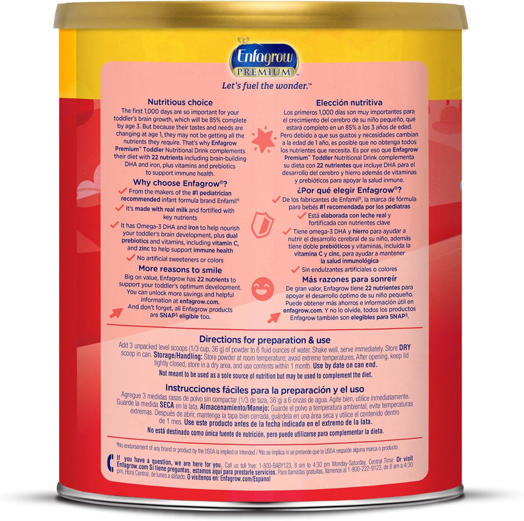Toddler Nutritional Drink, Natural Vanilla Flavor, Powder Can, 32 Oz E21912