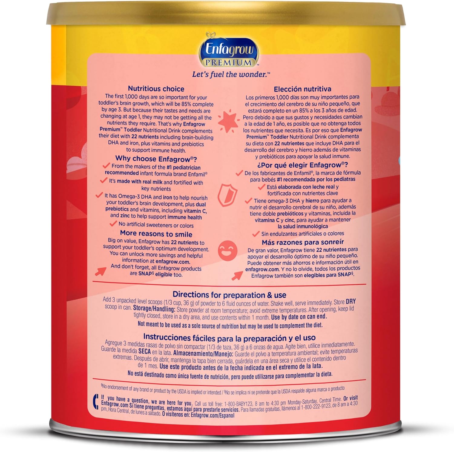 Toddler Nutritional Drink, Natural Vanilla Flavor, Powder Can, 32 Oz E21912
