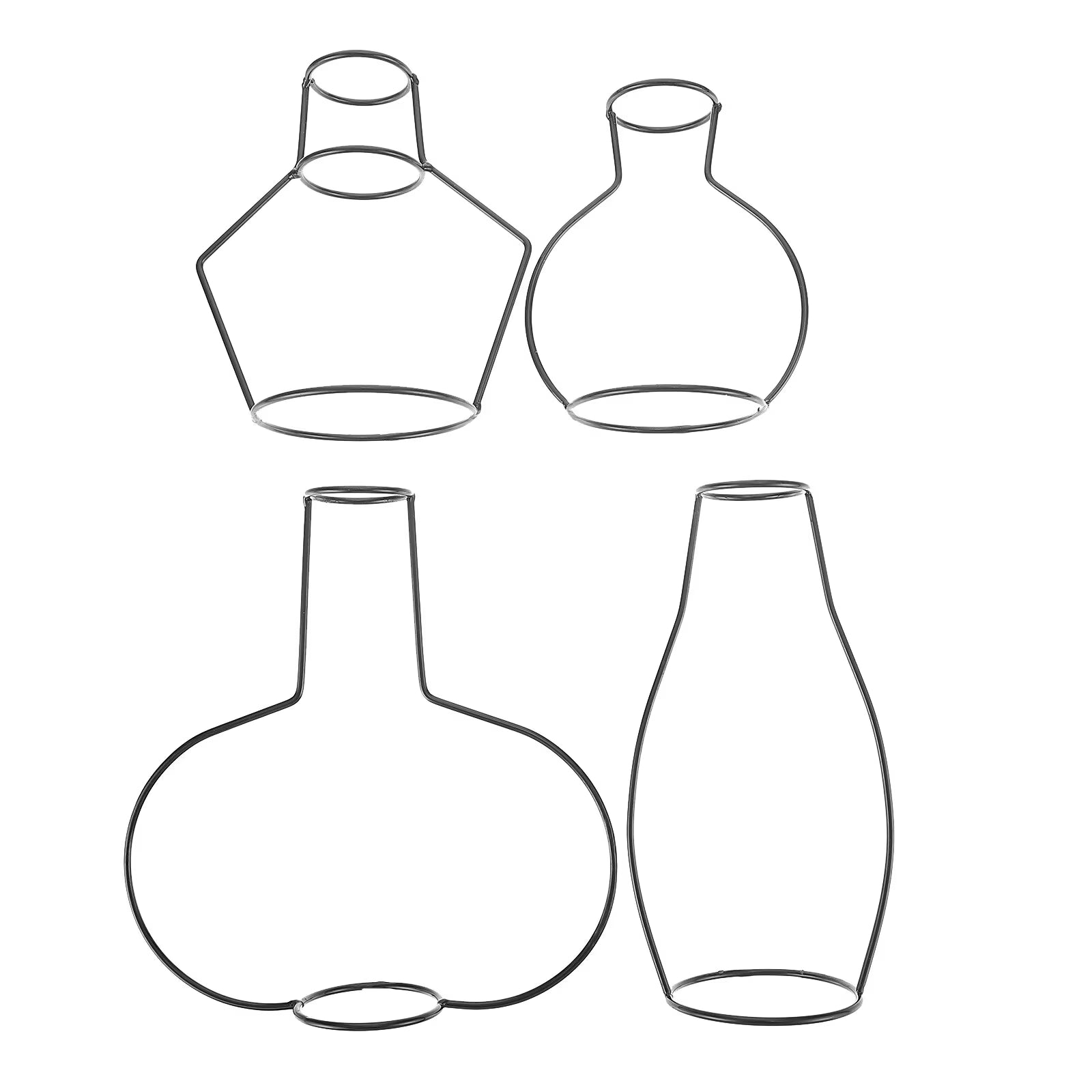 12 pcs  Flower Vases With Iron Art Frame Frame Bottle Home Flower Arrangement Bottle