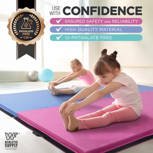 10' x 4' 4-Fold Folding Exercise Mat with Carrying Handles, 2 or 3 Inch Thick L713449