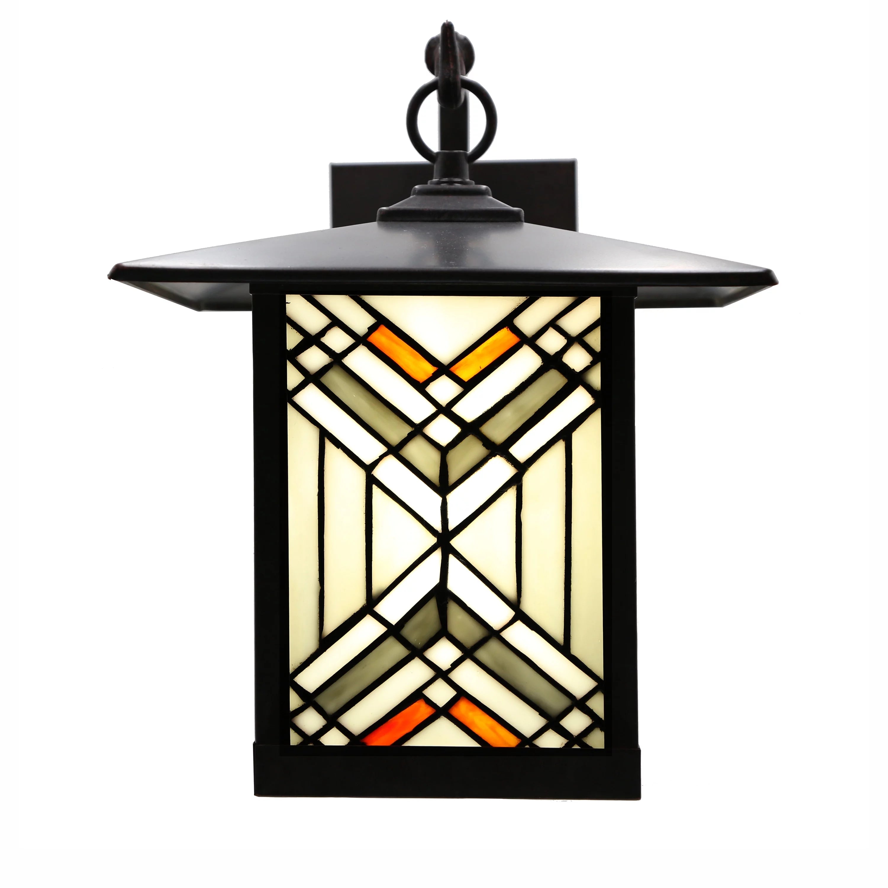 Outdoor Mission Stained Glass Wall Sconce Q698