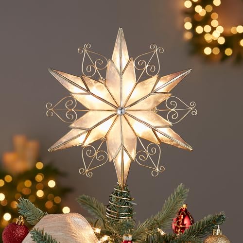 10-Light 6-Point Capiz Star Treetop H23685