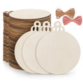 50PCS 4-Inch Wooden Christmas Ornaments, Unfinished Pre-Drilled Wood Slices for DIY Crafts G888