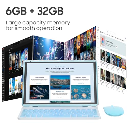 10 in Tablet 2 in 1 Android 14 with Keyboard, Mouse, Stylus Pen, Case, 6GB+32GB, WiFi-6 X68807