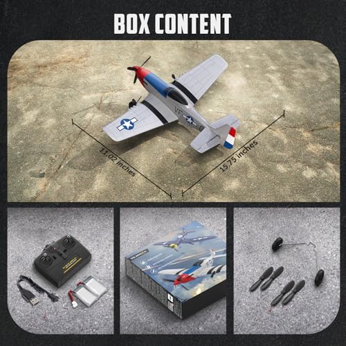 RC Plane 3 Channel Remote Control Airplane Fighter Toy, 2.4GHz 6-axis Gyro, Easy to Fly for Adults Kids Beginners B2466