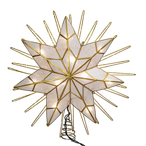 Gold Lighted Star Christmas Tree Topper with Wire Rays M337