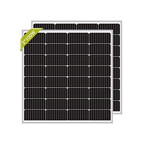 Newpowa 100W 12 Volt Monocrystalline Solar Panel 100W Classic 12V Compact Design High Efficiency Module RV Marine Boat Off Grid (100W /Mounts)