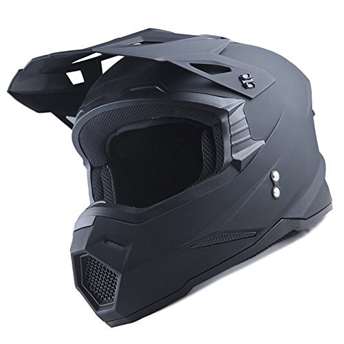 Adult Motocross Helmet Full Face Racing Style Matt Black D9788