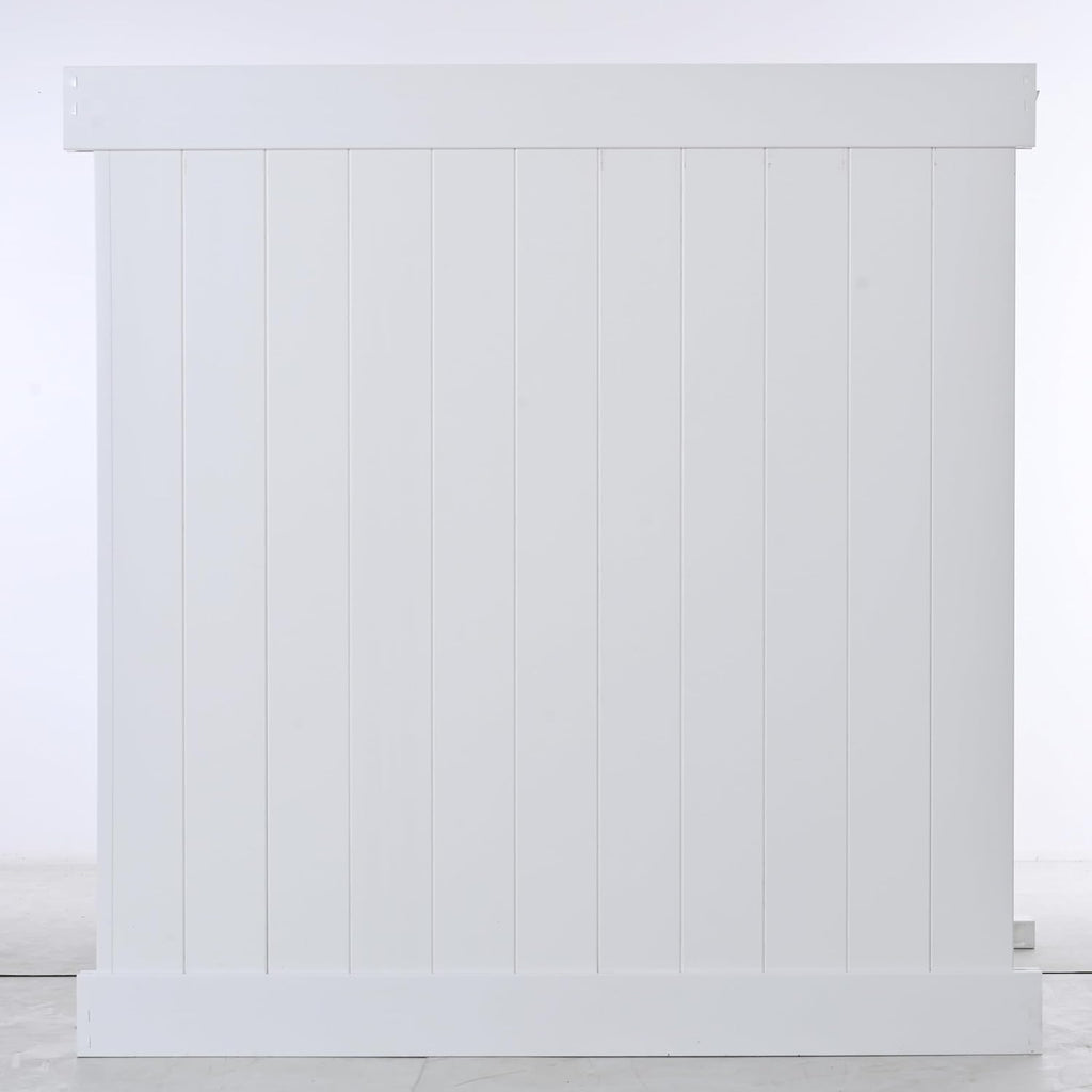 Privacy Fence Panels 6ft.H x 6ft.W White Vinyl Full Set of 2 Pcs