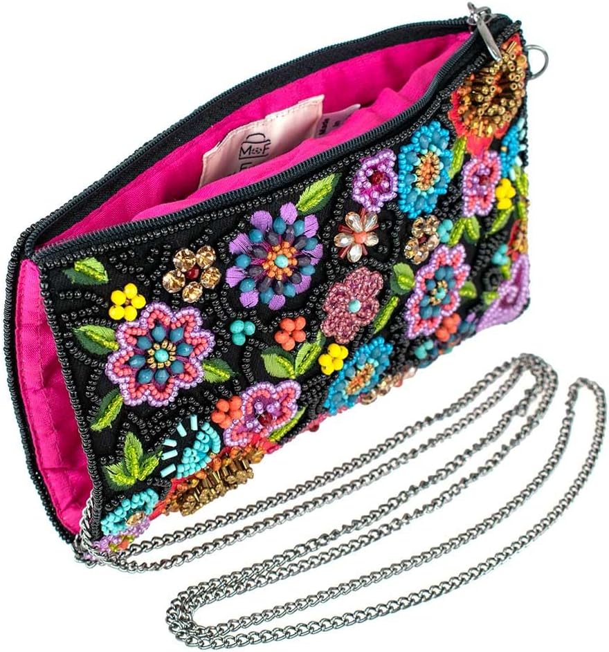 Beaded Floral Crossbody Phone Bag W98069