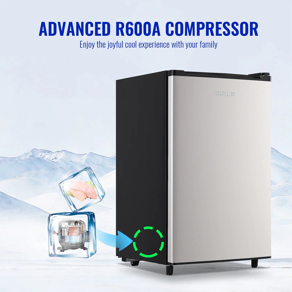 Single Door Compact Freezer with Adjustable Temperature Control, Silver U867561