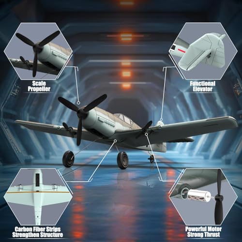 RC Plane 3 Channel Remote Control Airplane Fighter Toy, 2.4GHz 6-axis Gyro, Easy to Fly for Adults Kids Beginners B2466
