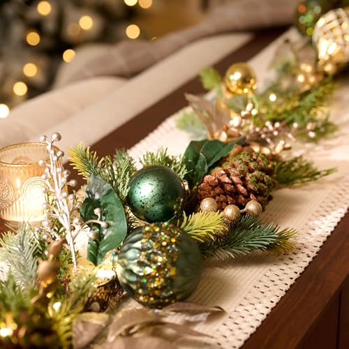 Christmas Garland with Lights 6Ft Prelit for Mantle Stairs Railing I539
