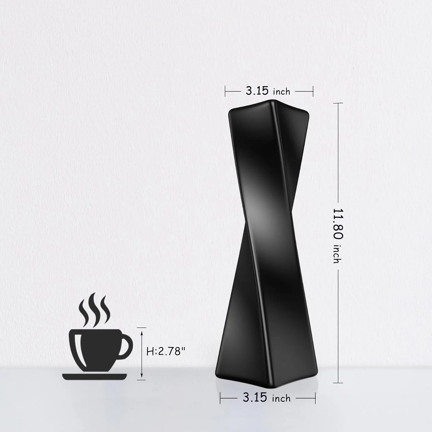Black Ceramic Geometric Vase F139171