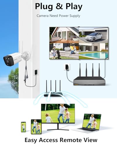 Outdoor Wireless Security Camera System with 2-Way Audio and PIR Detection M2182