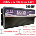 5000W Power Inverter, Pure Sine Wave DC 48V To AC 110V Converter for Computers, Igniters, Cameras, Refrigerators, Electric Drills