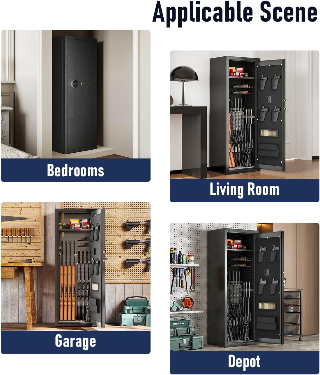 Biometric Rifle Gun Safe with Removable Racks for Rifles and Pistols I4267