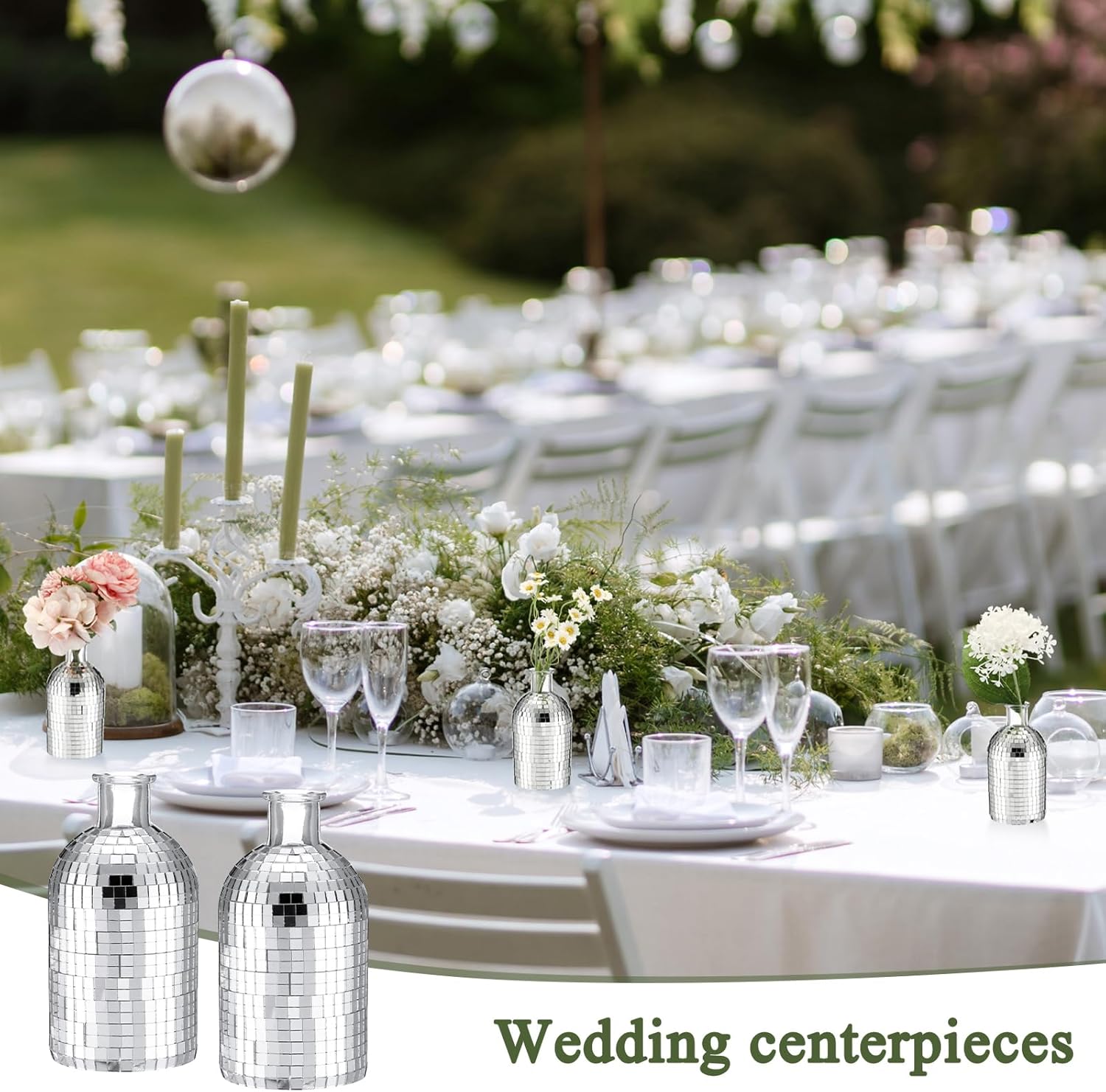 Disco Ball Mini Glass Bud Vase for Flowers and Plants P2721