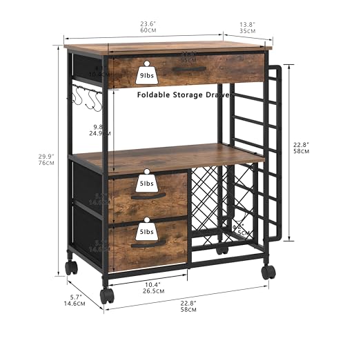 Rolling Storage Cart with Drawers and Vinyl Roll Holder for Craft Workstation F16204