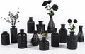 Mini Vintage Glass Bud Vases, Rustic Theme, Green &amp; Black, Set of 12