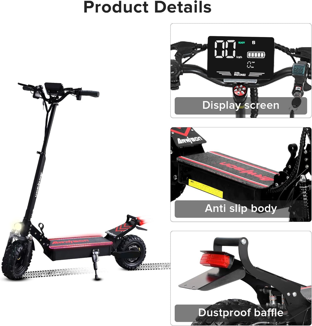 Electric Scooter for Adults, 2500W Motor, 30 MPH, 30 Miles Range, 11 Inch Tires, Foldable U98543