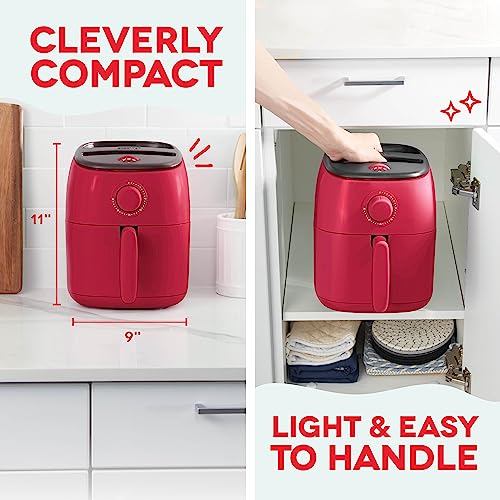Electric Air Fryer Oven, 2.6 Qt., Grey, Compact, Auto Shut Off, 1000-Watt O64979