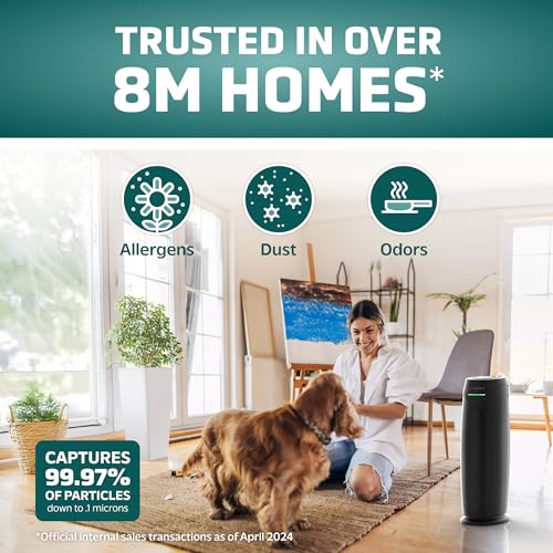 Air Purifier with HEPA Filter for Large Rooms, Removes Smoke, Pet Dander, Pollen, and Odors T1048
