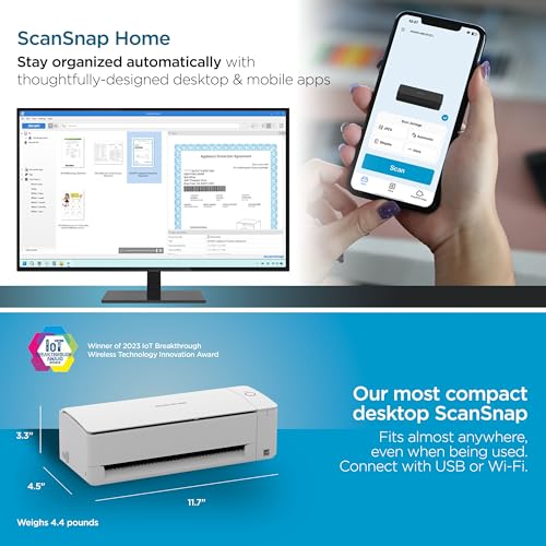 Wireless Double-Sided Document Scanner with Auto Feeder for Mac and PC L63821