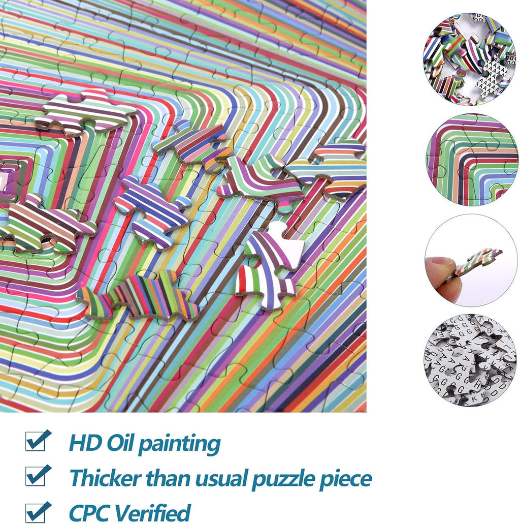 3D Colorful Squares Puzzle - 1000 Pieces Jigsaw for Adults and Kids U7452