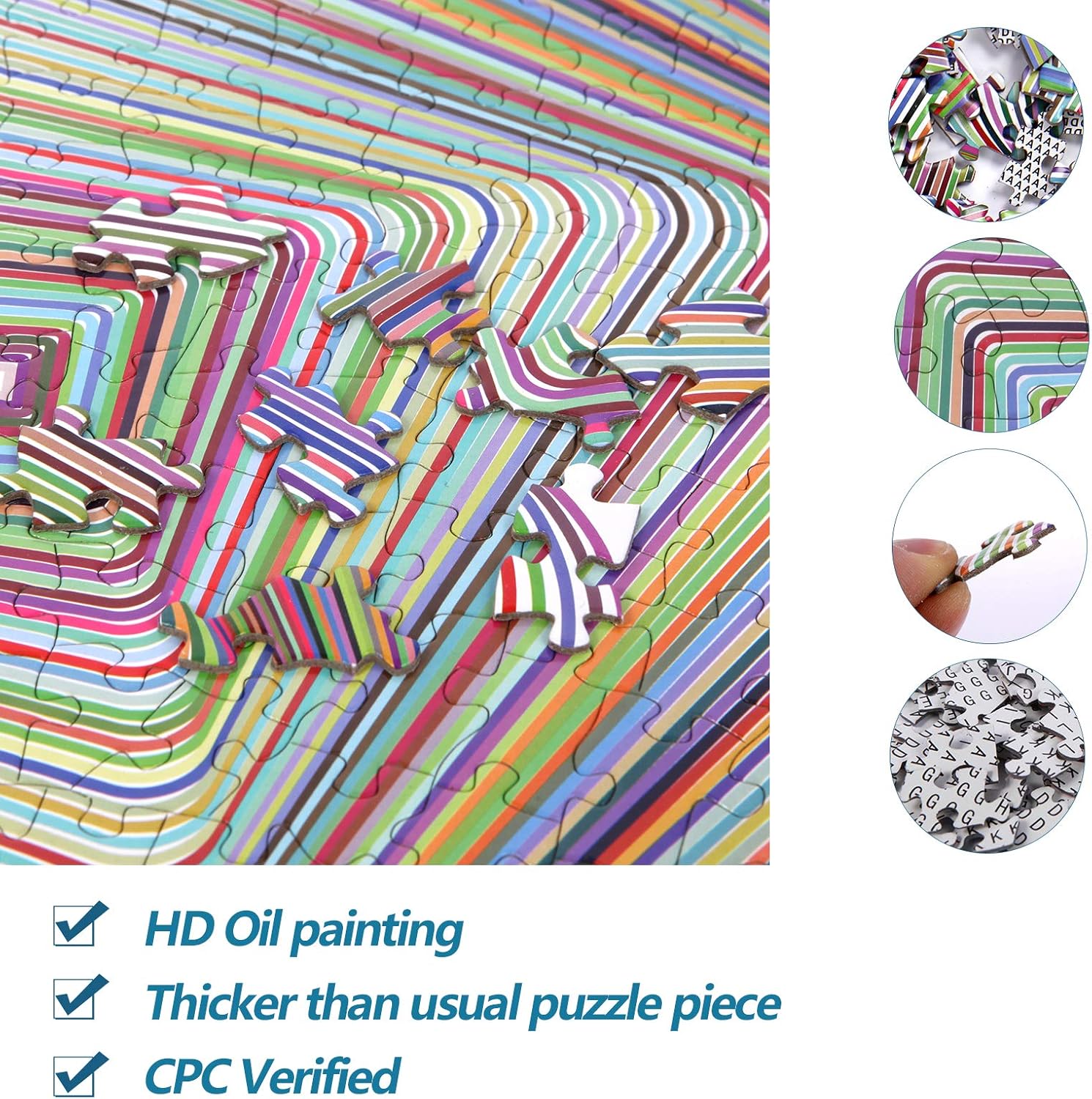 3D Colorful Squares Puzzle - 1000 Pieces Jigsaw for Adults and Kids U7452
