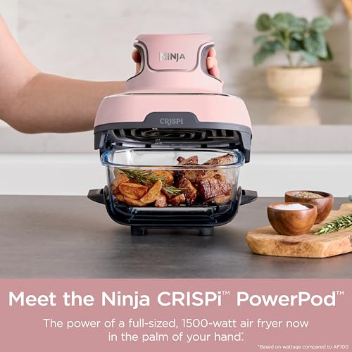 Air Fryer with Glass Containers, 4 QT & 6 Cup, Dishwasher Safe Z1664