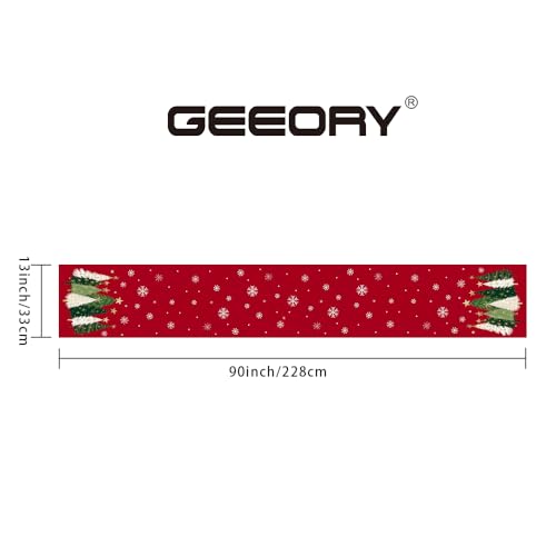 Christmas Table Runner 13x72 Inch, Red Winter Holiday Decor H348