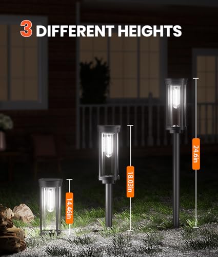 Solar Pathway Lights Outdoor, IP65 Waterproof, Auto On/Off for Yard Path A4634