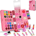 Hollyhi 48Pcs Kids Makeup Kit for Girl, Washable Play Make Up Toys Set with Mirror, Beauty Dress Up Set Toys for Age 3 4 5 6 7 8 9 10 11 12 Year Old Kids Toddlers Girls, Birthday Girl Gifts (Blue)